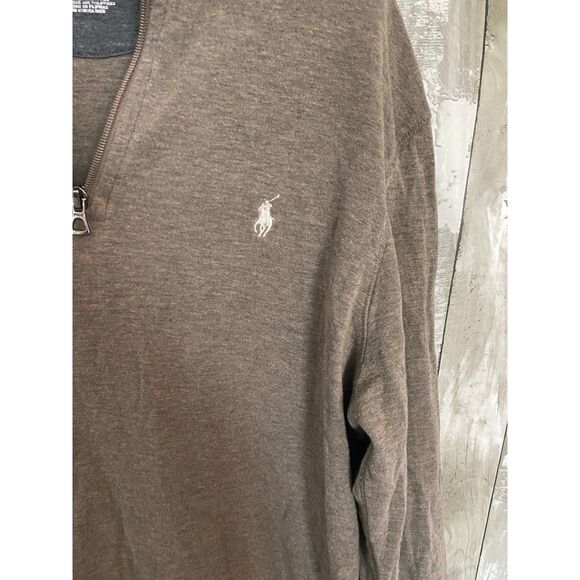 Polo Ralph Lauren taupe 1/4 zip pullover sweater M - Picture 4 of 6